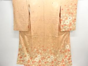 アンティーク　紋錦紗　菊梅模様着物